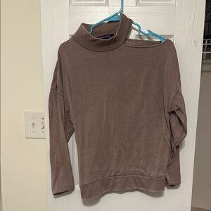 Ocean Drive Brown Off-the-Shoulder Sweater